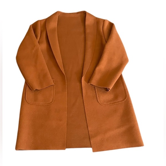 Toddler Girls Coffee Brown Open Front Overcoat Sz 3/4T​​ - Picture 2 of 8